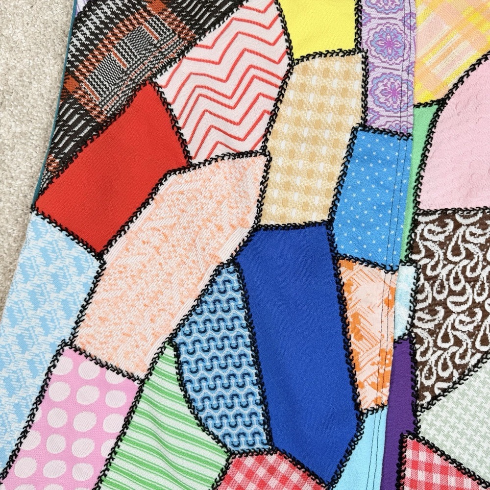 Handmade Patchwork Vest Open Front Granny Core Retro Textures SEE MEASUREMENTS - Picture 6 of 11